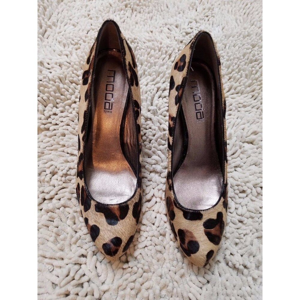 Moda Spana Shoes Cheetah Pony Hair Sz 9.5